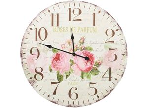 8720286138014 - Bonnevie - Vintage Wanduhr Blumen 60 cm vidaXL743643