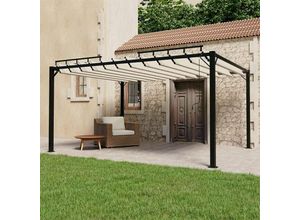 8720286153413 - Pavillon Familienzelt mit Lamellendach 3x4 m Creme Stoff und Aluminium vidaXL