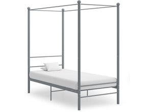 8720286163689 - Bonnevie - Himmelbett Grau Metall 90x200 cm vidaXL202381