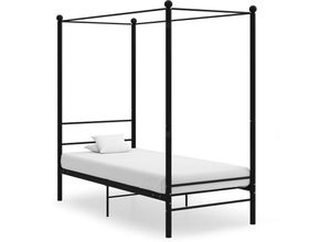 8720286163696 - Bonnevie - Himmelbett Schwarz Metall 100x200 cm vidaXL277740