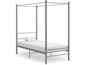 8720286163719 - Bonnevie - Himmelbett Grau Metall 100x200 cm vidaXL544025