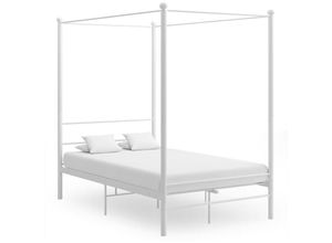 8720286163733 - Bonnevie - Himmelbett Weiß Metall 120x200 cm vidaXL788553