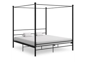 8720286163818 - Bonnevie - Himmelbett Schwarz Metall 180x200 cm vidaXL249004