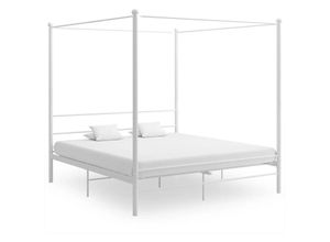 8720286163825 - Bonnevie - Himmelbett Weiß Metall 180x200 cm vidaXL844363