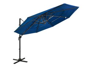 8720286165171 - Bonnevie - SonnenschirmGartenschirm mit Aluminium-Mast 4-lagig Azurblau 3x3 m vidaXL