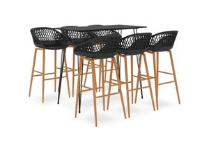 8720286172353 - 7-tlg Bar-Set Schwarz vidaXL - Schwarz