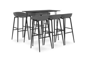 8720286172407 - 7-tlg Bar-Set Schwarz und Grau vidaXL - Schwarz