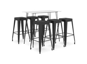 8720286172582 - Vidaxl - 7-tlg Bar-Set Weiß und Schwarz