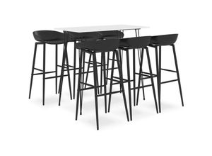 8720286172667 - Vidaxl - 7-tlg Bar-Set Weiß und Schwarz Weiß