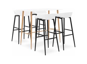 8720286172810 - Bonnevie - 5-tlg Bar-Set Weiß vidaXL399260