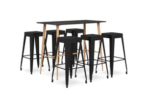 8720286173145 - Vidaxl - 7-tlg Bar-Set Schwarz Schwarz