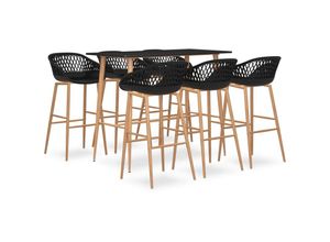 8720286173190 - 7-tlg Bar-Set Schwarz vidaXL - Schwarz