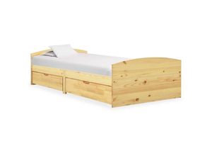 8720286189344 - Bonnevie - MassivholzbettSchlafzimmerbett mit 2 Schubladen Massivholz Kiefer 90x200 cm vidaXL