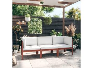 8720286190531 - Bonnevie - 3-Sitzer-GartensofaLounge-Sofa mit Kissen Massivholz Akazie vidaXL