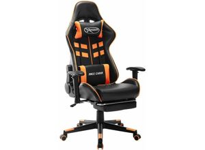 8720286193600 - Bonnevie - Gaming-Stuhl mit Fußstütze Schwarz und Orange Kunstleder vidaXL281775