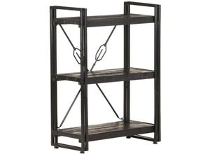 8720286200728 - Bonnevie - BücherregalStandregal 3 Fächer Schwarz 60x30x80 cm Mango Massivholz vidaXL