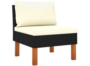 8720286208212 - Bonnevie - MittelsofaGartensofa Poly Rattan und Eukalyptus Massivholz vidaXL