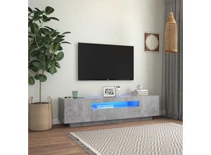 8720286218419 - Bonnevie - TV-SchrankTV-Möbel mit LED-Beleuchtung Betongrau 160x35x40 cm vidaXL