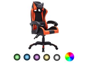 8720286224670 - Vidaxl - Gaming-Stuhl mit rgb LED-Leuchten Orange und Schwarz Kunstleder Mehrfarbig