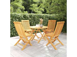 8720286227176 - Bonnevie - 5-tlg Garten-EssgruppeGartenmöbel Set Massivholz Teak vidaXL