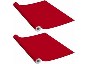 8720286227695 - Vidaxl - 2x Möbelfolie Selbstklebend Rot 500x90cm pvc Plotterfolie Klebefolie Rot