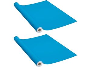 8720286227718 - Vidaxl - 2x Möbelfolie Selbstklebend Azurblau 500x90cm pvc Plotterfolie Folie Blau