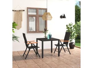 8720286228487 - 3-tlg Garten-EssgruppeGartenmöbel Set Schwarz und Braun vidaXL