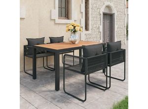 8720286228746 - Bonnevie - 5-tlg Garten-Essgruppe pvc Rattan Schwarz und Braun vidaXL326386