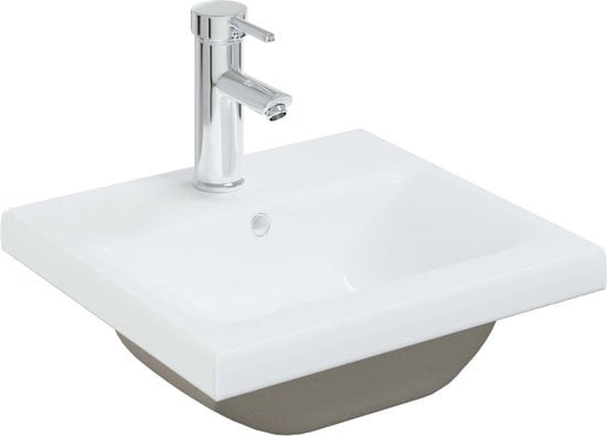 8720286231203 - vidaXL Einbauspüle-mit-Wasserhahn-42x39x18-cm-Keramik-weiß