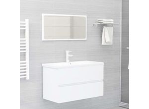 8720286243480 - Bonnevie - 2-tlg Badmöbel-SetBadezimmermöbel Weiß Holzwerkstoff vidaXL