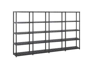 8720286289242 - Vidaxl - LagerregalBücherregal mit 5 Böden Schwarz 284x38x170 cm Kunststoff 8720286289242 - Vidaxl - LagerregalBücherregal mit 5 Böden Schwarz 284x38x170 cm Kunststoff