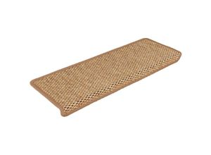 8720286329832 - Bonnevie - Treppenmatten Selbstklebend Sisal-Optik 15Stk 65x21x4cm Orange vidaXL382325