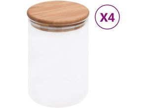 8720286351154 - Bonnevie - Vorratsgläser mit Bambusdeckel 4 Stk 800 ml vidaXL130438