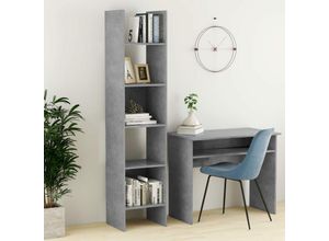 8720286352571 - Bonnevie - BücherregalStandregal Betongrau 40x35x180 cm Holzwerkstoff vidaXL