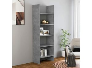 8720286352663 - Bücherregal，Standregal Betongrau 60x35x180 cm Holzwerkstoff vidaXL