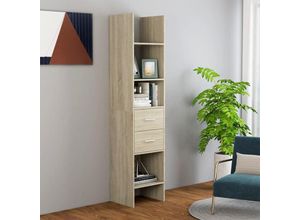 8720286352748 - Bonnevie - BücherregalStandregal Sonoma-Eiche 40x35x180 cm Holzwerkstoff vidaXL