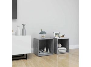 8720286354193 - Bonnevie - TV-Schränke 2 Stk TV-Möbel Betongrau 37x35x37 cm Holzwerkstoff vidaXL