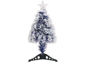 8720286361863 - Vidaxl - Künstlicher WeihnachtsbaumKunstbaum led Weiß & Blau 64 cm Glasfaser