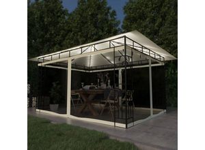 8720286365793 - Bonnevie - Pavillon Familienzelt mit Moskitonetz & LED-Lichterkette 4x3x273m Cremeweiß vidaXL