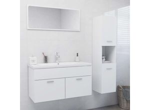 8720286372135 - Bonnevie - Badmöbel-SetBadezimmermöbel Weiß Holzwerkstoff vidaXL 8720286372135 - Bonnevie - Badmöbel-SetBadezimmermöbel Weiß Holzwerkstoff vidaXL