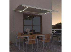 8720286392560 - Bonnevie - Automatische Markise mit led & Windsensor Sonnenmarkise 450x300 cm Creme vidaXL