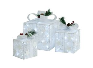 8720286414576 - Bonnevie - Geschenkboxen Deko-Set 3 Stk Weiß Outdoor Indoor vidaXL782940