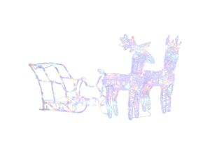 8720286415702 - Bonnevie - Rentiere & Schlitten Weihnachtsdekoration 160 LEDs 130 cm Acryl vidaXL13999