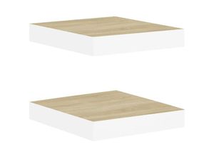 8720286416693 - Bonnevie - Schweberegale 2 Stk Wandregale Eichenoptik und Weiß 23x235x38 cm mdf vidaXL 8720286416693 - Bonnevie - Schweberegale 2 Stk Wandregale Eichenoptik und Weiß 23x235x38 cm mdf vidaXL