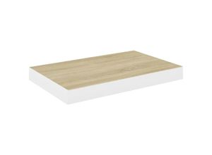 8720286416747 - Schweberegal Eichen-Optik und Weiß 50x23x38 cm MDF vidaXL - Braun