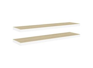 8720286416877 - Bonnevie - Schweberegale 2 Stk Wandregale Eiche und Weiß 120x235x38 cm mdf vidaXL