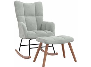 8720286425213 - Bonnevie - SchaukelstuhlRelaxsessel mit Hocker Hellgrau Samt vidaXL 8720286425213 - Bonnevie - SchaukelstuhlRelaxsessel mit Hocker Hellgrau Samt vidaXL