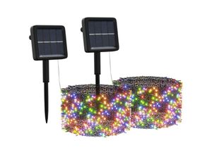 8720286434789 - Solar-Lichterkette 2 Stk 2x200 LED Mehrfarbig Innen Außen vidaXL - Multicolour