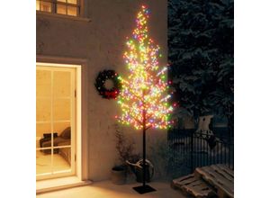 8720286442845 - Vidaxl - Weihnachtsbaum 600 LEDs Bunt Kirschblüten 300 cm Mehrfarbig