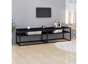 8720286463161 - Bonnevie - TV-SchrankTV-Möbel Schwarz 160x40x405 cm Hartglas vidaXL